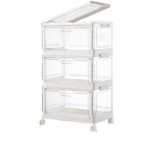 LOLLANDA Boîte de rangement pour armoire de chambre, armoire de rangement pliable, conteneur de rangement grande capacité (39 × 28 × 63.5cm) (1/5)