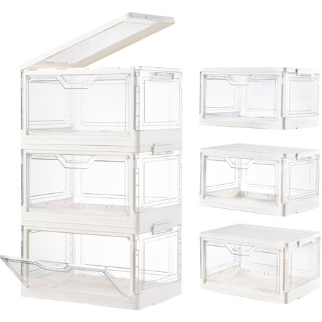 LOLLANDA Boîte de rangement pour armoire de chambre, armoire de rangement pliable, conteneur de rangement grande capacité (39 × 28 × 66 cm) (1/5)