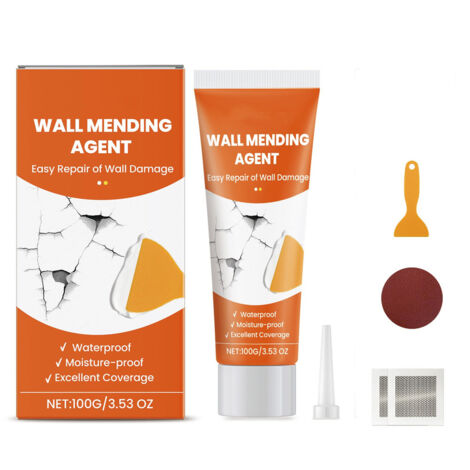 LOLLANDA Agent de réparation murale, Kit de réparation pour cloisons sèches, Kit de rebouchage mural, Produit de colmatage, Rebouchage simple des trous et réparation efficace des fissures, Réparation (1/5)