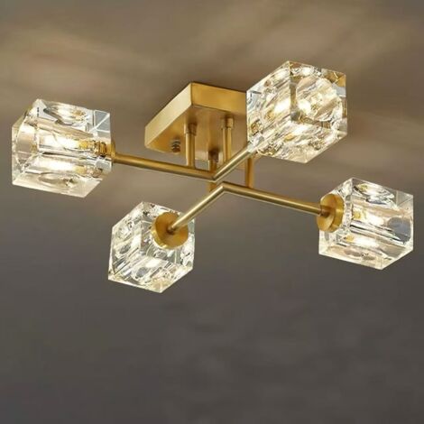 Lustre de salon 220 V, applique murale, éclairage LED tricolore (lumière chaude/blanc chaud/blanc), douille G9, plafonnier semi-encastré (1/5)