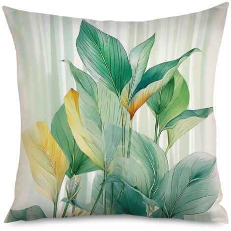 Housse de coussin imprimé feuilles de magnolia (1/5)