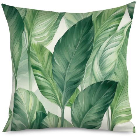 Housse de coussin imprimé feuilles de palmier nain (1/5)