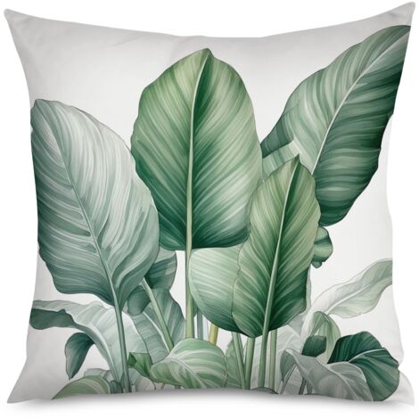 Housse de coussin, Coussin décoratif plantes d'intérieur, imprimé feuillage (1/5)