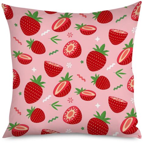 Housse de Coussin Fraises Style Printemps (1/5)