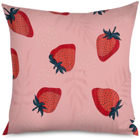 Housse de Housse Coussin Fraises Style Doux (1/5)