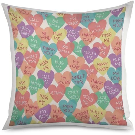 Housse de coussin cœurs en feuilles, nature love (1/5)