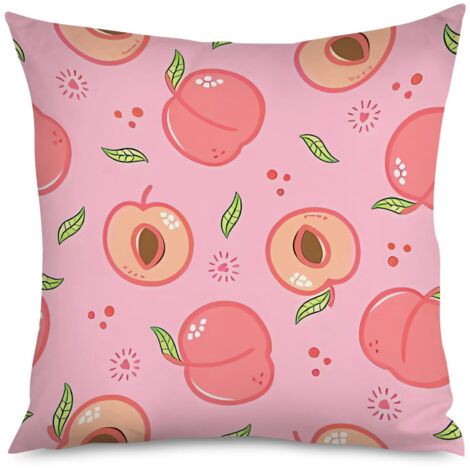Housse de Coussin Décoratif Motif Pêche Rose (1/5)