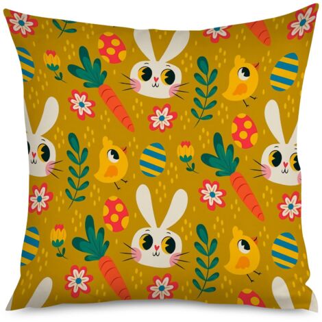 Housse de coussin œufs rayés, Pâques moderne (1/5)