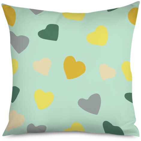 Housse de coussin cœurs sur fond violet, mystique (1/5)