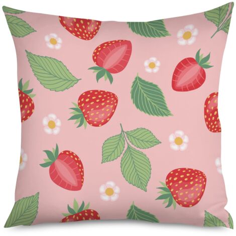 Housse de Housse Coussin Motif Fraises Déco (1/5)