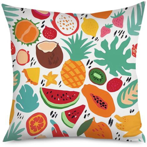 Housse de coussin fruits exotiques kawaii, mignon (1/5)