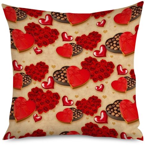 Housse de Coussin décoratif cœurs bohèmes, motifs variés (1/5)