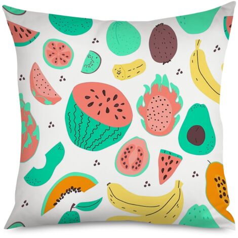Housse de coussin citron kawaii, fond blanc (1/5)