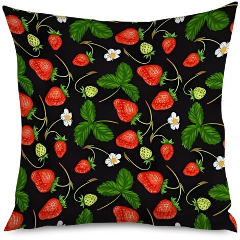 Housse de Coussin Déco Motif Fraises Mignon (1/5)