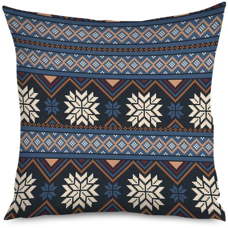 Housse de coussin motifs boho, tons terreux (1/5)
