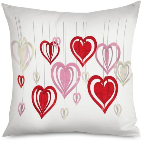 Housse de Coussin décoratif cœurs sur fond noir, chic (1/5)
