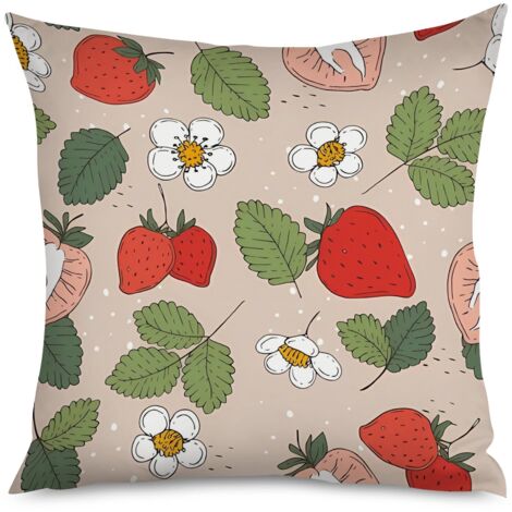 Housse de Coussin Motif Fraises Élégant (1/5)