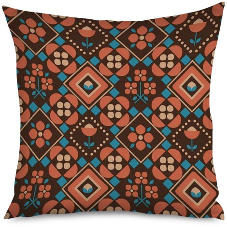 Housse de coussin imprimé macramé, texture bohème (1/5)