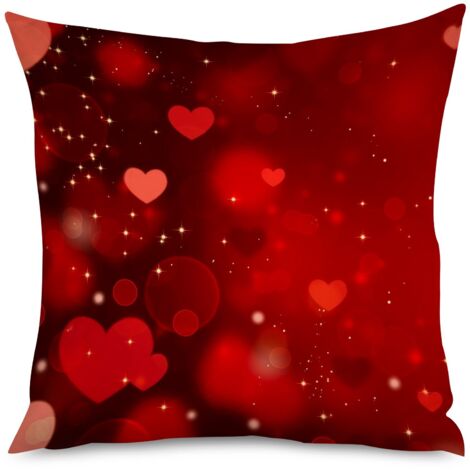 Housse de coussin cœurs multicolores, joyeux (1/5)