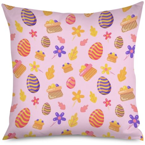 Housse de coussin lapin gribouillé, style enfant (1/5)