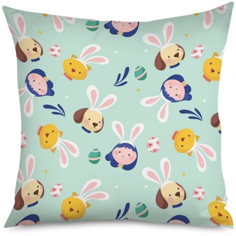 Housse de coussin œufs de Pâques pastel (1/5)