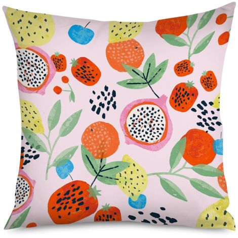 Housse de coussin pêche mignonne, fond pastel (1/5)