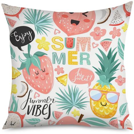 Housse de coussin fruits kawaii, collection mignonne (1/5)