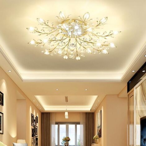 Plafonnier LED en cristal, éclairage décoratif pour salon, lampe d'îlot de cuisine, lustre rétro, lumière chaude, G410