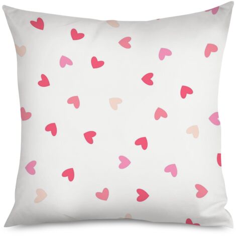 Housse de coussin cœurs sur fond bleu nuit (1/5)