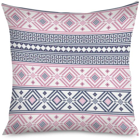 Housse de Coussin décoratif motifs losanges bohèmes (1/5)