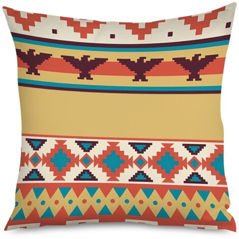 Housse de coussin motifs forêt, nature ethnique (1/5)