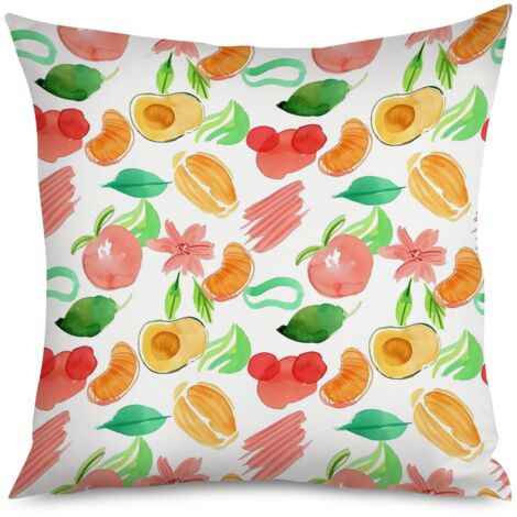 Housse de coussin abricot mignon, fond orange (1/5)