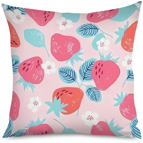 Housse de Coussin Décoratif Fraises Déco Maison (1/5)