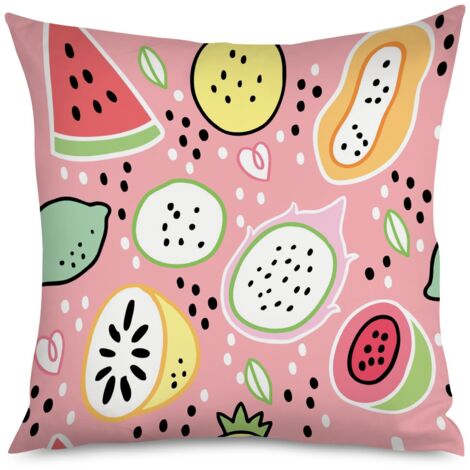 Housse de Coussin with fruits kawaii, pour chambre fille (1/5)