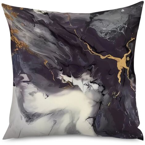 Housse de Coussin Marbre Blanc Élégant (1/5)