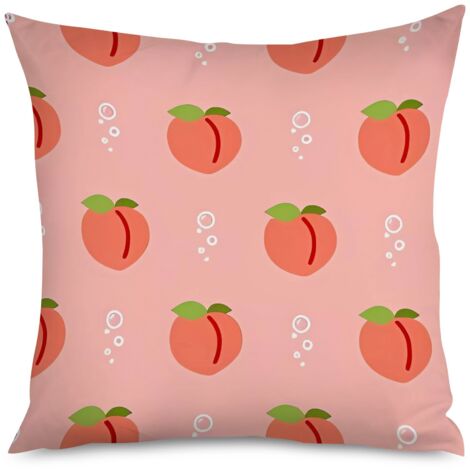 Housse de Coussin Déco Motif Pêches Rose (1/5)