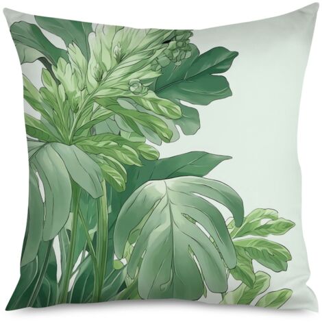 Housse de Coussin Décoratif Feuilles Nature, Housse Élégante (1/5)