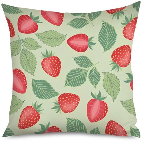 Housse de Coussin Décoratif Fraises Moderne (1/5)