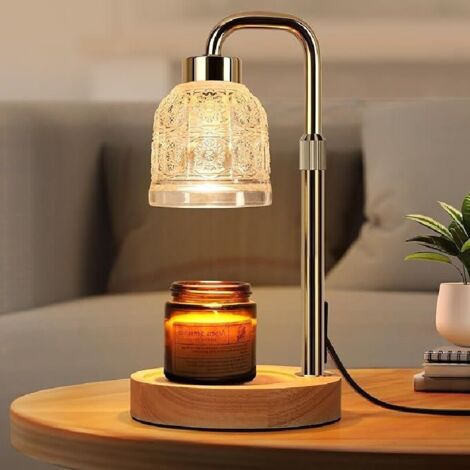 Chauffe-bougie à intensité variable avec minuterie, brûleur de cire sans flamme sécurisé pour la décoration intérieure et les cadeaux (dorée) (1/5)