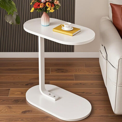 LOLLANDA Tables d'appoint en forme de C, tables d'appoint ovales, tables basses,idéales comme tables d'appoint pour canapé dans les salons,les chambres (1/5)