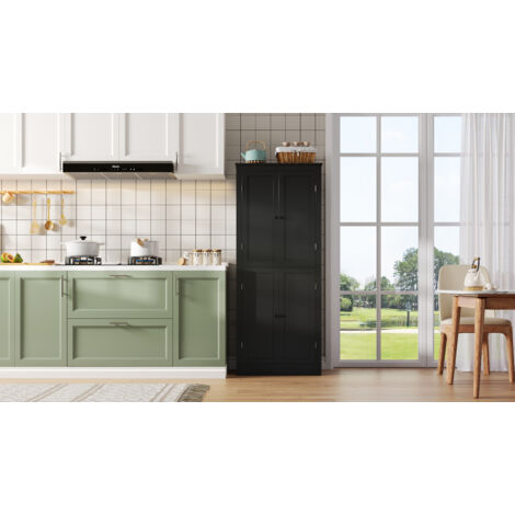 Armoire de cuisine, armoire multifonctionnelle, meuble de rangement avec deux portes, compartiments pour ranger des objets divers et compartiment intérieur. Dimensions : 182 × 40 × 75 mm. Convient aux (1/5)
