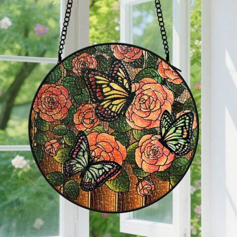 Capteur de Soleil en Vitrail  Décoration Spirituelle pour Maison 9cm (1/4)