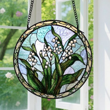 Capteur de Soleil en Vitrail Décoration Spirituelle pour Maison 30cm (1/4)