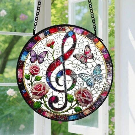 Capteur de Soleil en Vitrail Décoration Spirituelle pour Maison 15cm (1/4)