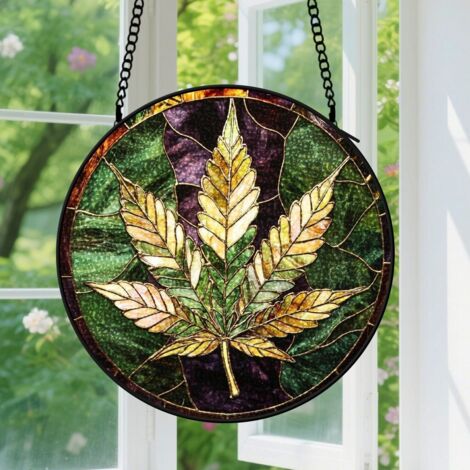 Capteur de Soleil en Vitrail Décoration Spirituelle pour Maison 25cm (1/4)