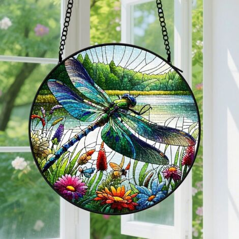 Capteur de Soleil en Vitrail Décoration Spirituelle pour Maison 30cm