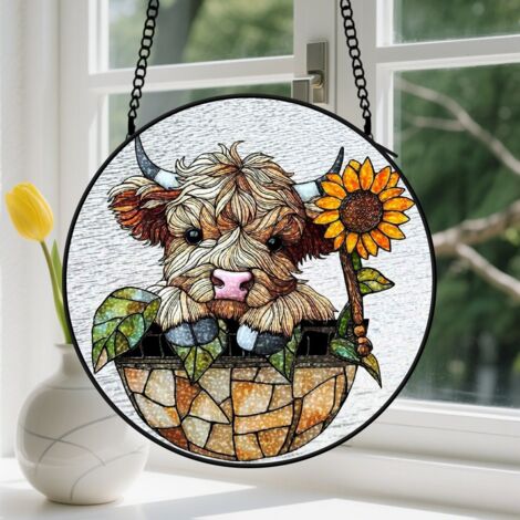 Capteur de Soleil en Vitrail Décoration Spirituelle pour Maison 15cm (1/4)