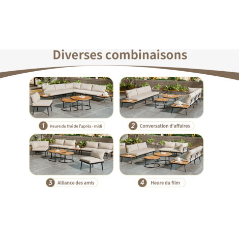 Set de chaises de jardin pour 5 à 6 personnes. Meubles de jardin, ensemble de tables pour la terrasse ou le balcon. L’ensemble se compose de 6 pièces : 2 canapés, 2 fauteuils individuels, 2 tables. (1/5)