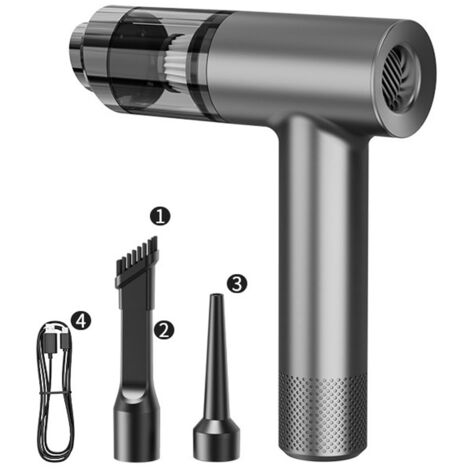LOLLANDA Aspirateur de voiture sans fil puissant, aspirateur rechargeable, aspirateur portatif pour la maison et la voiture, argent. (1/5)