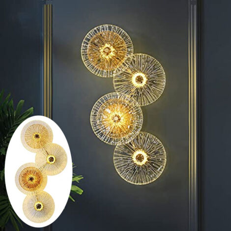 Applique murale décorative à LED tournesol, luminaire décoratif d'intérieur, 4 têtes, changement de lumière tricolore